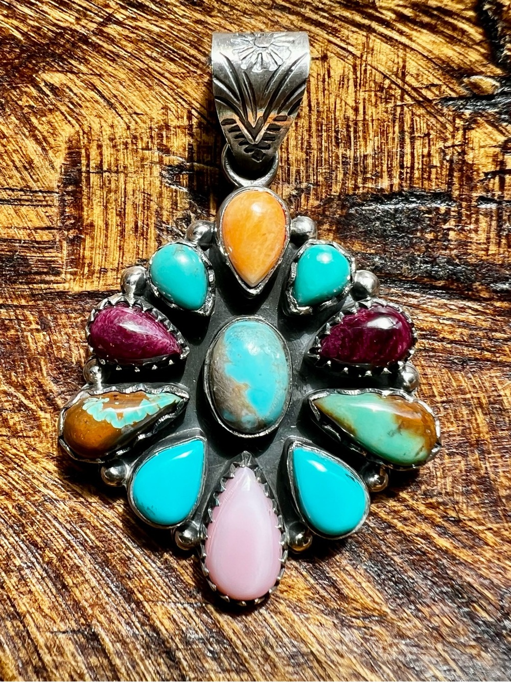 Sterling Silver Multi Stone Cluster Pendant | Southwestern Statement